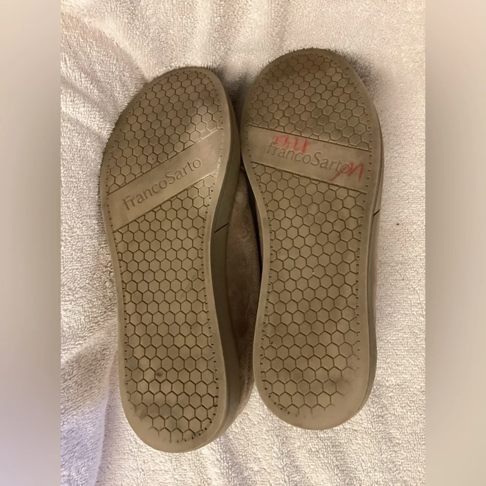 Franco Sarto Faux Fur Leather Slip on Sneakers Size 7.5